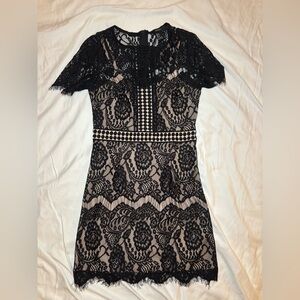Women's Black Lace Dress Juniors Sm  Witchy Whimsigoth Dark Romantic *Fits XS/S